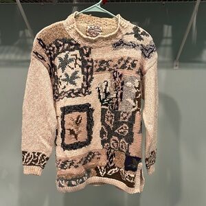 Vintage chunky knitted patterned sweater